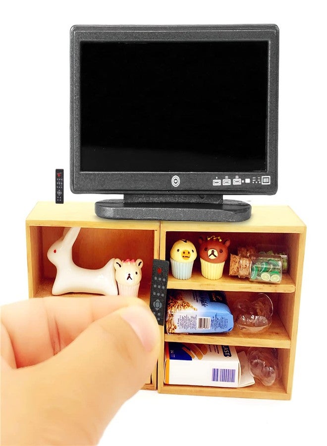 Lynkaye Dollhouse Decoration Accessories,1:12 Fireplace TV Miniature Furniture Room Wooden Vintage Fireplace Mini Furniture - Image 1